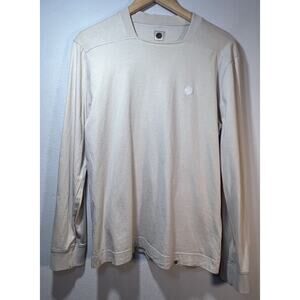 Pretty Green Square Neck T-shirt Size Medium Long Sleeve Beige athletic